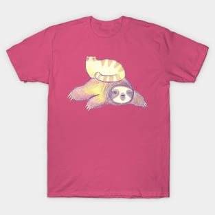 Sloth and Tabby Cat T-Shirt